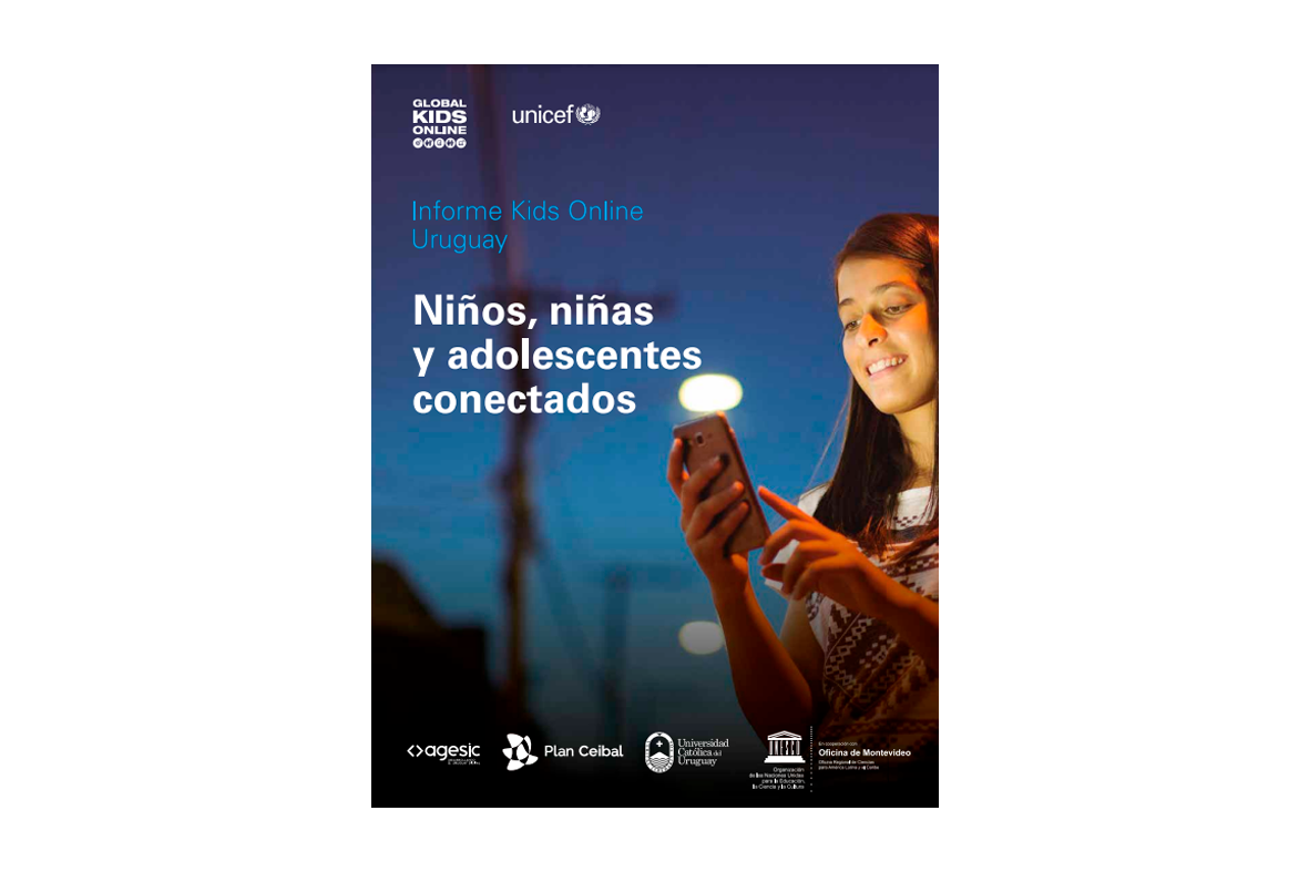 Tapa  Niños, niñas y adolescentes conectados. Informe Kids Online Uruguay
