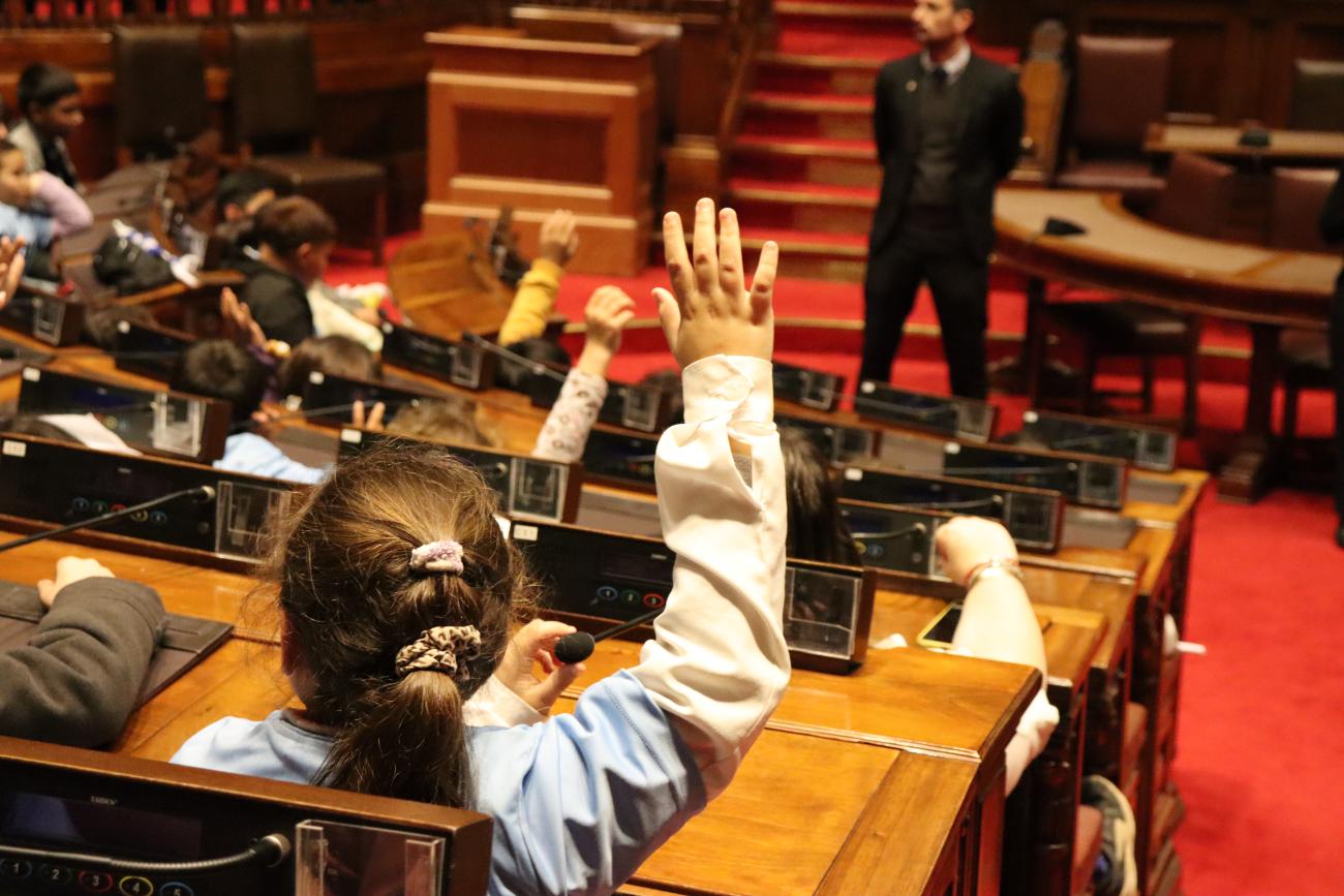 El Club de Niños del Programa Salto visitó el Palacio Legislativo.